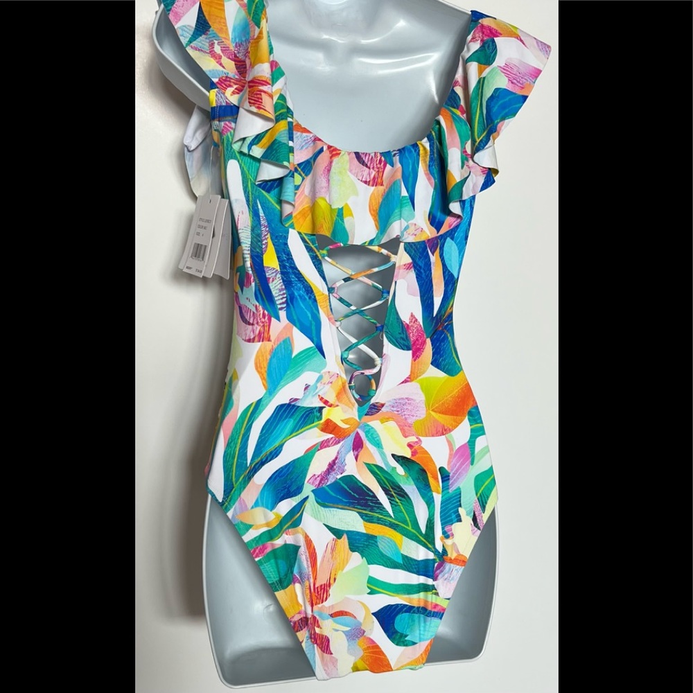 NWT LA BLANCA floral one Piece Swimsuit - Picture 2 of 5